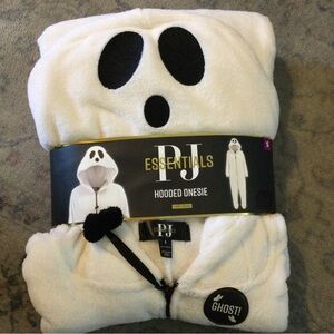 Womens PJ Essentials Ghost Hooded Onesie NWT Size S